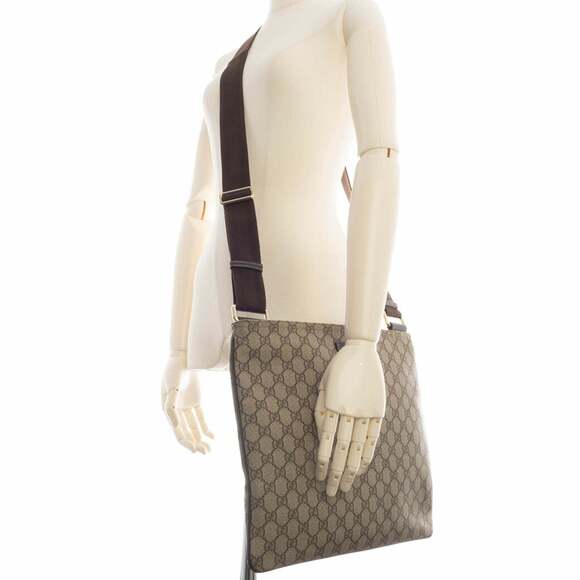 Gucci GG Supreme Shoulder Bag 201446 Beige Crossbody with A4 Storage - Picture 11 of 16
